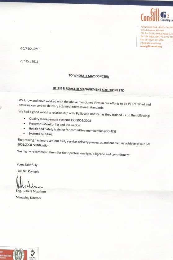Gill reccomendation letter